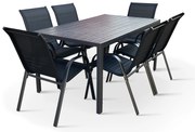 Záhradný jedálenský set Viking L + 6x kovová stolička Ramada