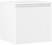 Mexen Rivel, kúpeľňová skrinka 50 cm s pracovnou doskou, 1 zásuvka, drážkovaná, biela matná, 91A20-05047-1-BFC01