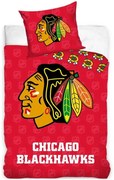 Hokejové posteľné obliečky NHL Chicago Blackhawks - motív Shields - 100% bavlna renforcé - 70 x 90 cm + 140 x 200 cm