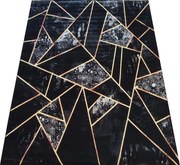 DY Čierno-zlatý koberec s geometrickým vzorom Black N 16 Rozmer: 80x150 cm