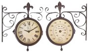 Nástenné hodiny s teplomerom Esschert Design Rustic