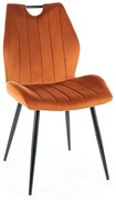 Jedálenská stolička Arco Velvet, oranžová / čierna
