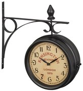 Obojstranné staničné hodiny RelaxDays RD10039586, čierne – 33 cm
