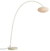 Japandi oblúková stojaca lampa béžová s tienidlom - Bida