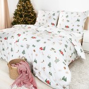 Goldea vianočné flanelové posteľné obliečky - tradičné vianoce 140 x 200 a 70 x 90 cm