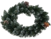Vianočný dekoračný veniec Snowy zelená, pr. 40 cm