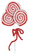 Bielo-červený vianočný zápich lízanky Lollipop - 15*1*30 cm