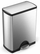 Simplehuman Obdĺžnikový pedálový kôš na triedený odpad 46 l, oceľ