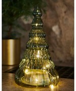 SIRIUS LED svetelný stromček, sklo, zelený, 23,5 cm