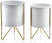 Sada 2 kvetináčov na stojane SWEN II biela