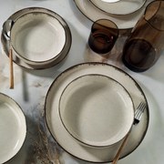 ASIR Porcelánová jedálenská súprava (18 ks) hnedá a krémová