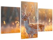 Obraz - Jeleň v poli (90x60 cm)