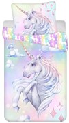 Bavlnené detské obliečky na jednolôžko 140x200 cm Unicorn "Pastel Rainbow" – Jerry Fabrics
