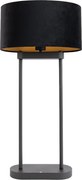 Stolná lampa čierna s čiernym oválnym tienidlom 35 cm - Thijmen