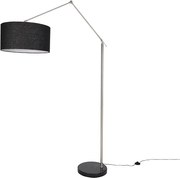 Stojacia lampa oceľová nastaviteľná s čiernym tienidlom 50cm - Editor