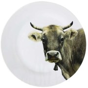 Porcelánový jedálenský tanier s motívom kravy - Ø 27 * 3cm