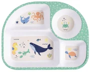 Biely detský tanier 27x21 cm Ocean – Ladelle