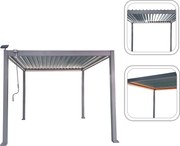 Garden Line Hliníková záhradná pergola, sivá, LED, 3 x 3 x 2,5 m *0555