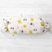 Biante Detský vankúš valec bonbon Sandra SA-649 Slony a levy na bielom 15x40 cm
