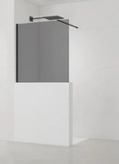 Sprchová zástěna SAT Walk-in 90x100 cm na nižšiu priečku čierna SATBWIS90KSPRC