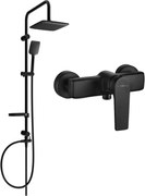 Mexen Sven stenová sprchová súprava s dažďovými tryskami a sprchovou batériou Lynx, čierna - 745940262-70