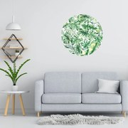 PIPPER. Kruhová samolepka na stenu "Tropické listy" Veľkosť: 60 cm