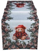 Obrus Vianočný macko v ihličí 40x140 cm