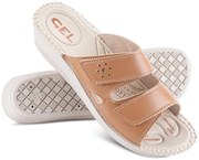 Dámske šľapky na kline koňakové veľ. 40