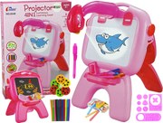 LEAN Toys Ružová obojstranná tabuľa Chalkboard Writers Standing Projector Pictures Pink