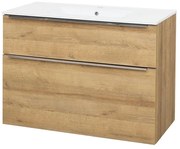 Mereo Mereo, Mailo, kúpeľňová skrinka s keramickým umývadlom 101 cm, chrómové madlo, MER-CN522