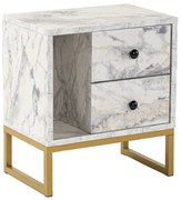 Nočný stolík Glimmer Fressia Marble Gold