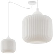 Závesné svietidlo Riffle Spider, 1x biele sklenené tienidlo, w