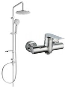 Mexen Carl stenová sprchová súprava s dažďovými tryskami a sprchovou batériou Pecos, chrómová - 72740240-00