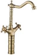 Drezová umývadlová batéria Rea Rustico zlatá antická