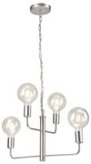 Luster na reťazi ORLANDO 4xE27/60W/230V strieborná