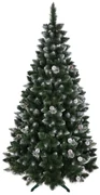 Vianočný stromček so šiškami a kryštálikmi 220 cm