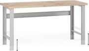 Výškovo nastaviteľný dielenský stôl G7, buková škárovka, 1700 x 685 x 840-1040 mm