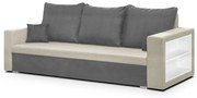 Pohovka pre 3 osoby s funkciou spania SAMI Světle šedá/krémová