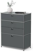 Komoda Kovová komoda »CN3« so zásuvkami a výklopným priečinkom, sivá