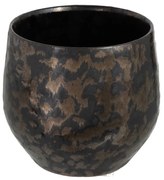 Dymovo-strieborný antik keramický kvetináč Smokey - Ø 14*12cm