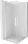 Mexen Velar Duo posuvná sprchová kabína 100 x 100 cm, matné sklo, biela - 871-100-100-32-20