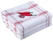 Sada vaflových utierok CHILLI PAPRIČKY 45 x 70 cm, sada 3 ks