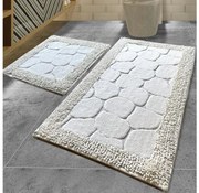 Asir SADA 2x Kúpeľňová predložka STONE 60/100 cm biela AS2045