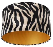 Zamatový tienidlo lampy Zebra Print 35/35/20 zlatý interiér