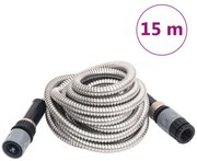 Záhradná hadica s tryskou, strieborná 0,6" 15 m, oceľ