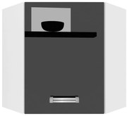 Kuchynská skrinka Belini horná rohová 60 cm čierny lesk INF SGN60/1/WT/B/0/D