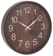 Nástenné hodiny Wood, tmavohnedá