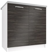 Kuchynská skrinka Belini spodná 80 cm eben kráľovský s pracovnou doskou TOR SD80/0/WT/HK/0/P