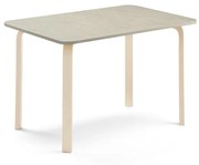 Stôl ELTON, 1200x600x710 mm, linoleum - šedá, breza