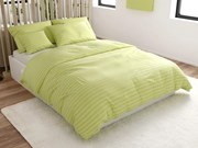 Hotelové obliečky z mikrovlákna JASMINE pistáciové - prúžok 2 cm Rozmer obliečky: 70 x 90 cm | 140 x 200 cm